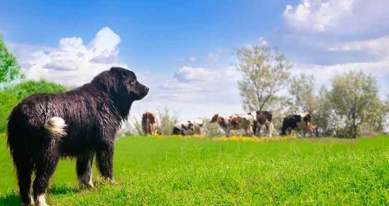 herding dog in pasture